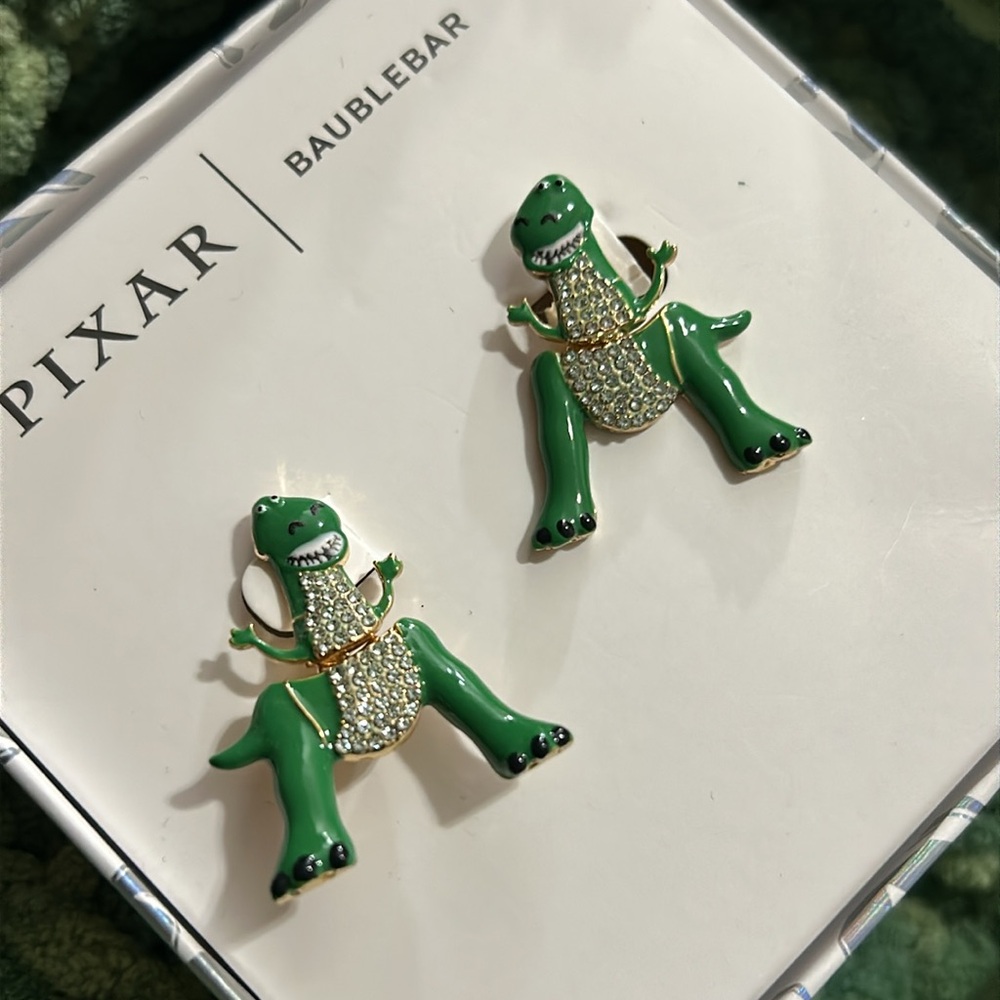 BaubleBar x Disney Pixar Toy Story Rex the dinosaur Earrings NEW! - Picture 4 of 11